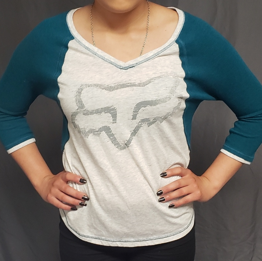 Teal & Grey FOX  T-SHIRT
